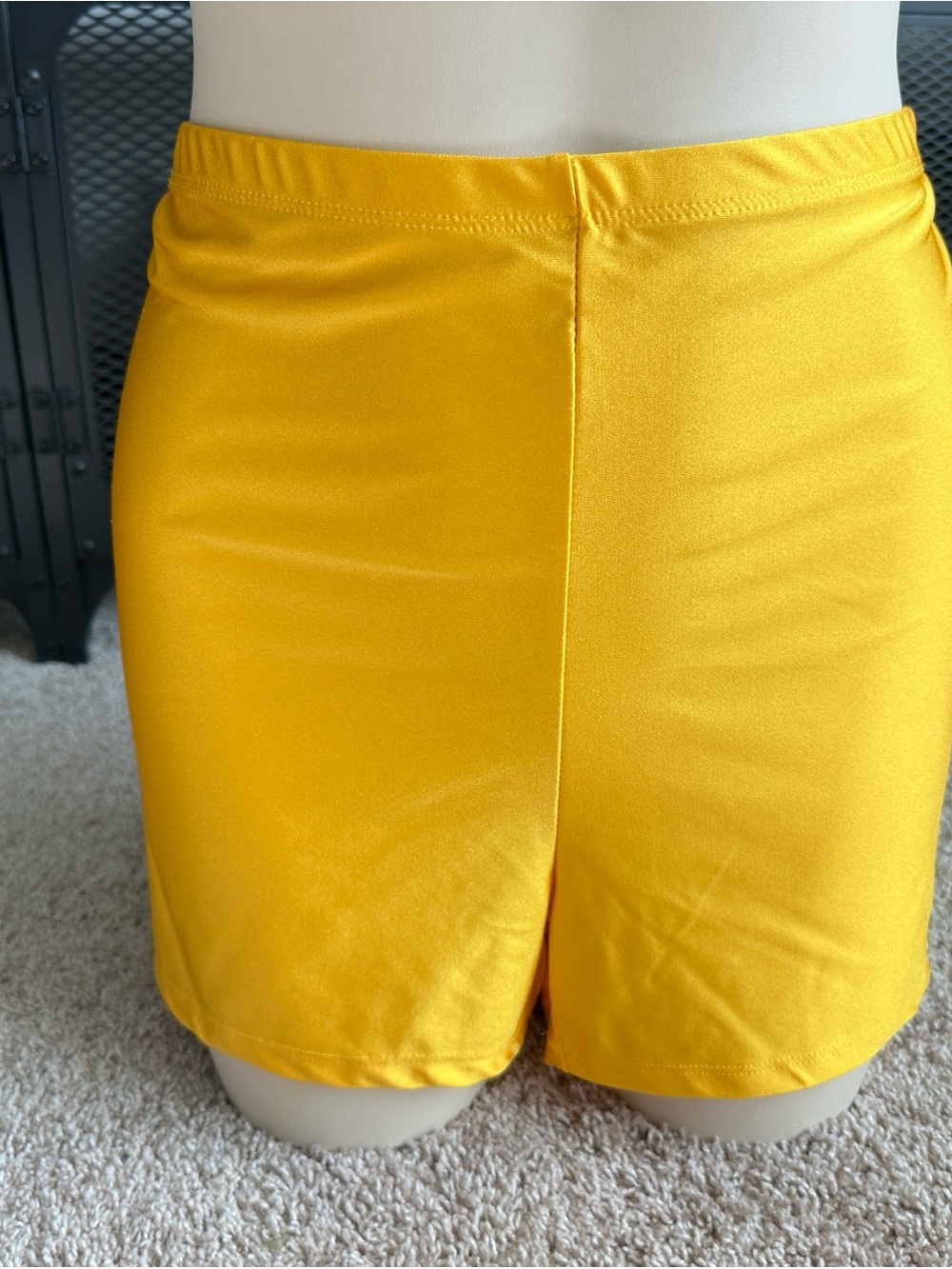 High-Rise Yellow Women’s Swim Shorts